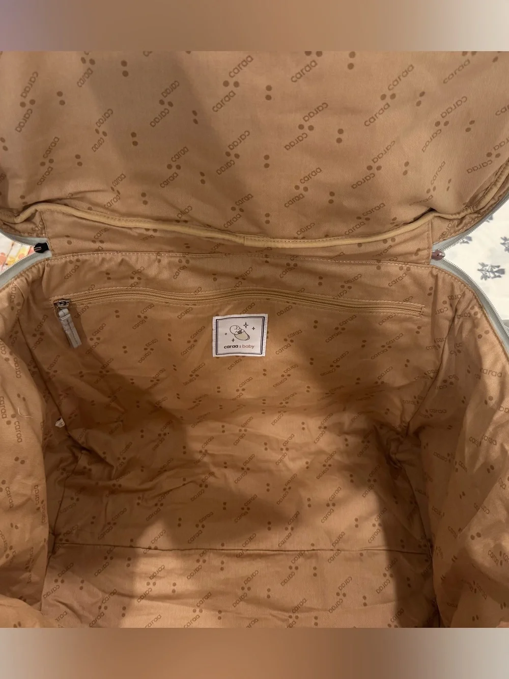 Caraa Baby Hospital Bag in Dove Embroidered Organic Cotton